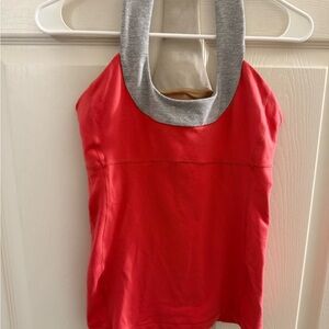 Lululemon Coral and Gray Halter Athletic Top